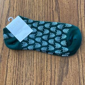 NWT J. Crew Ankle socks Evergreen tree design OS
